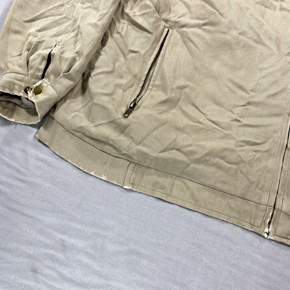 VINTAGE Baracuta Bomber Jacket Mens XL Khaki Silk Lined Full Zip Harrington * - Picture 7 of 16